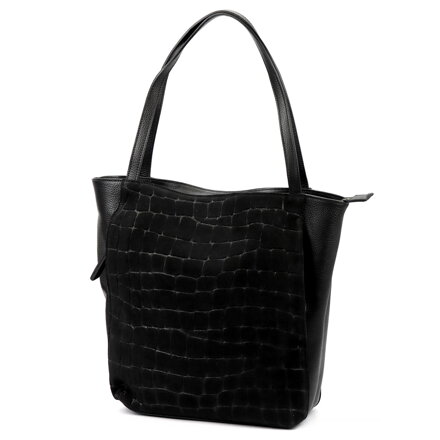 Dámska kožená shopper kabelka Luka 26-162 CROCO A4