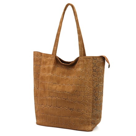 Dámska kožená shopper kabelka Luka 26-084 CROCO A4