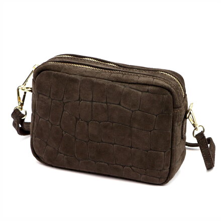 Malá kožená crossbody kabelka s krokodílím reliéfom Luka 25-011 CROCO