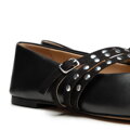 Baleriny ze skóry naturalnej z dżetami czarne 102-D-358-1