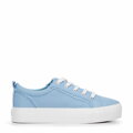 Damskie sneakersy z tkaniny niebieskie 100-DP-800-N