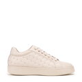 Damskie sneakersy skórzane z pikowaną cholewką kremowe 99-D-508-0