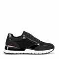 Damskie sneakersy z suwakiem na boku czarne 99-DP-401-1