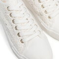 Damskie sneakersy ażurowe złamana biel 100-DP-802-0