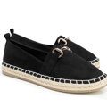 Damskie espadryle z klamrą czarne 100-P-810-1