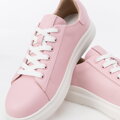 Damskie klasyczne sneakersy na platformie różowe 100-D-951-P