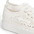 Damskie sneakersy ażurowe złamana biel 100-DP-802-0