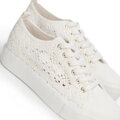 Damskie sneakersy ażurowe złamana biel 100-DP-802-0
