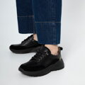Damskie sneakersy z motywem zwierzęcym czarne 99-D-513-X