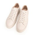 Damskie sneakersy skórzane z pikowaną cholewką kremowe 99-D-508-0