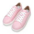 Damskie klasyczne sneakersy na platformie różowe 100-D-951-P