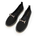 Damskie espadryle z klamrą czarne 100-P-810-1