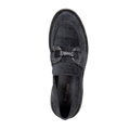 Damskie mokasyny z ozdobną klamrą szare 99-DP-400-1