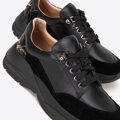 Damskie sneakersy z motywem zwierzęcym czarne 99-D-513-X