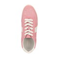 Zamszowe sneakersy z kontrastowymi wstawkami z ekoskóry różowe 100-D-351-P