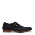 Męskie buty monki ze skóry zamszowej ciemny szary 100-M-512-8