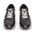 Męskie sneakersy skórzane wielokolorowe szaro-białe 93-M-508-8
