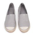 Męskie espadryle z plecionym noskiem szare 100-MP-800-8