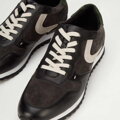 Męskie sneakersy skórzane wielokolorowe szaro-białe 93-M-508-8