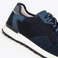 Męskie sneakersy ze skóry zamszowej granatowe 99-M-306-N
