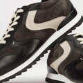 Męskie sneakersy skórzane wielokolorowe szaro-białe 93-M-508-8