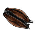 Crossbody z ekoskóry dwukomorowa czarno - srebrna 29-4Y-607-1S