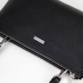 Crossbody z ekoskóry dwukomorowa czarno - srebrna 29-4Y-607-1S