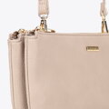 Crossbody z ekoskóry dwukomorowa beżowa 29-4Y-607-8