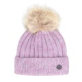 Czapka damska zimowa z pomponem fioletowa 101-HF-205-V