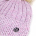 Czapka damska zimowa z pomponem fioletowa 101-HF-205-V