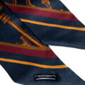 Damska apaszka typu twilly z jedwabiu z motywem vintage granatowo - złota 103-7D-S03-X17