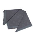 Damska chusta z bambusem tkana w monogram grafitowa 97-7D-001-8