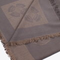 Damska chusta z bambusem tkana w monogram brązowa 97-7D-001-9