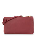 Dámska crossbody kabelka s dvoma priehradkami, s vreckom, červená 29-4Y-604-3