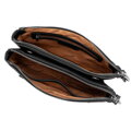 Dámska crossbody kabelka s dvoma priehradkami, s vreckom, čierna a strieborná 29-4Y-604-1S