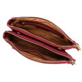 Dámska crossbody kabelka s dvoma priehradkami, s vreckom, červená 29-4Y-604-3