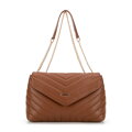 Dámska crossbody na retiazke z ekokože hnedá 99-4Y-514-5