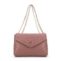 Dámska crossbody na retiazke z ekokože ružová 99-4Y-514-P