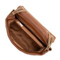 Dámska crossbody na retiazke z ekokože hnedá 99-4Y-514-5