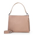 Damska crossbody trójkomorowa ze skóry beżowa 100-4E-808-9