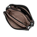 Damska crossbody trójkomorowa ze skóry czarna 100-4E-808-1