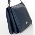 Dámska trojpriehradková crossbody kožená námornícka modrá 100-4E-808-7