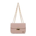 Damska crossbody z biżuteryjnym zapięciem różowa 99-4Y-228-P