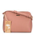 Dámska crossbody kabelka z ekokože, dvojpriehradková, ružová 99-4Y-213-P