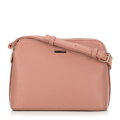 Dámska crossbody kabelka z ekokože, dvojpriehradková, ružová 99-4Y-213-P