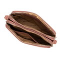 Dámska crossbody kabelka z ekokože, dvojpriehradková, ružová 99-4Y-213-P