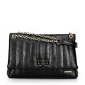 Dámska crossbody z ekokože, dvojkomorová, veľká, čierna 100-4Y-418-1