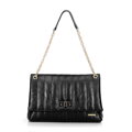 Dámska crossbody z ekokože, dvojkomorová, veľká, čierna 100-4Y-418-1