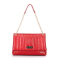 Dámska crossbody z ekokože, dvojkomorová, veľká, červená 100-4Y-418-3