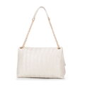 Dámska crossbody z ekokože, dvojkomorová, veľká, krémová 100-4Y-418-0